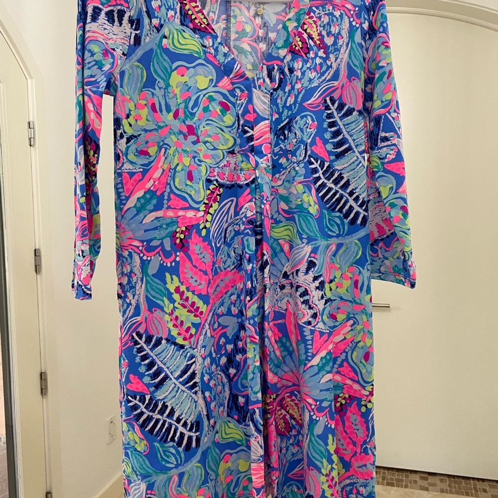 Lilly Pulitzer 3/4 sleeves dress, size XS, excellent condition, 100%pima cotton
